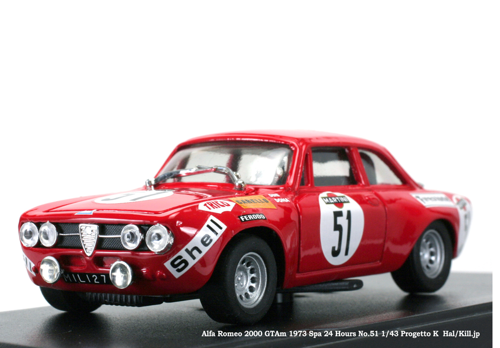 Alfa Romeo 2000 GTAm 1973 Spa 24 Hours No.51 1/43 Progetto K